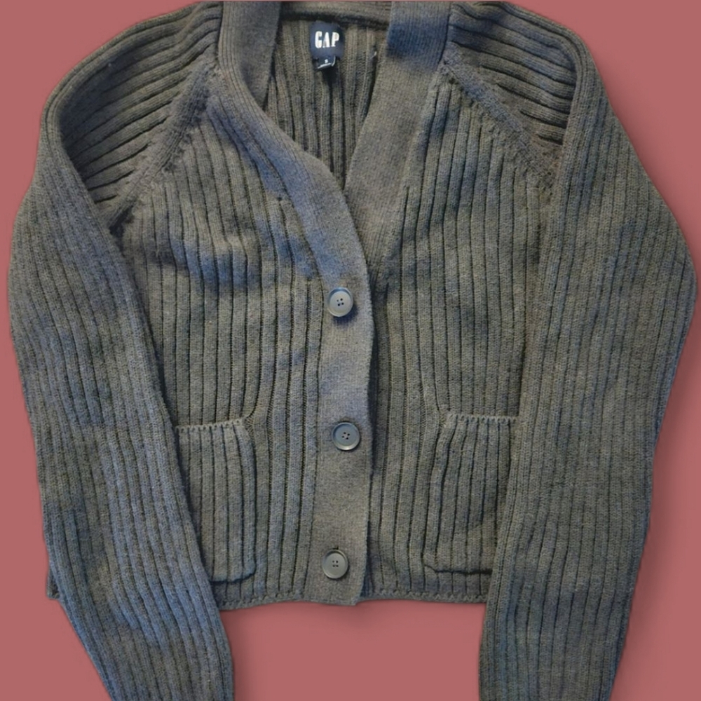 GAP Women's Gray Ribbed Sweater